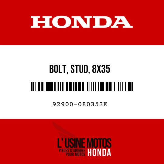 image de 92900-080353E BOLT, STUD, 8X35