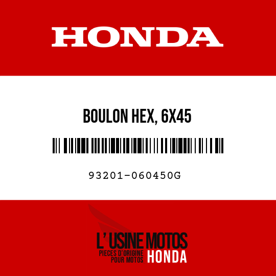 image de 93201-060450G BOULON HEX, 6X45