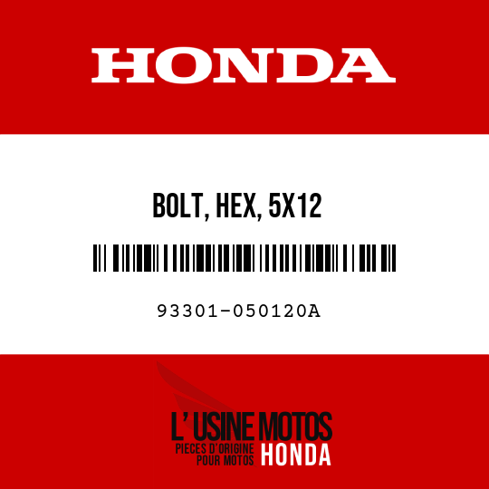 image de 93301-050120A BOLT, HEX, 5X12
