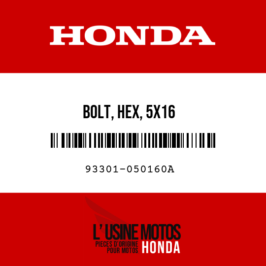 image de 93301-050160A BOLT, HEX, 5X16