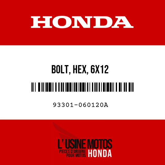 image de 93301-060120A BOLT, HEX, 6X12
