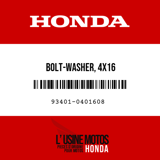 image de 93401-0401608 BOLT-WASHER, 4X16