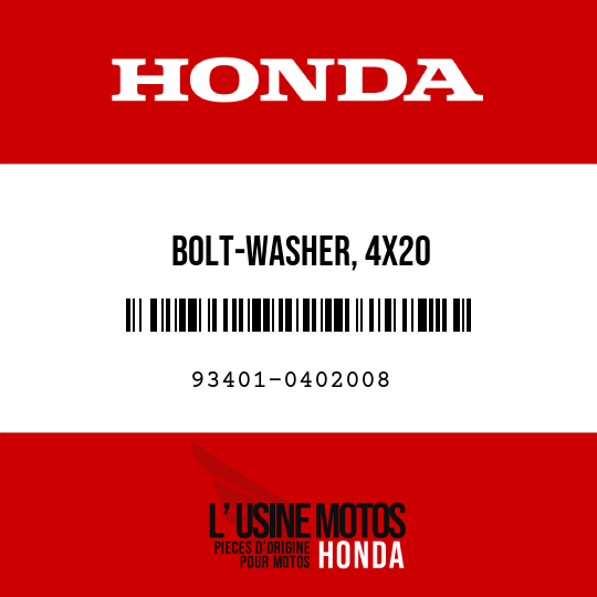 image de 93401-0402008 BOLT-WASHER, 4X20