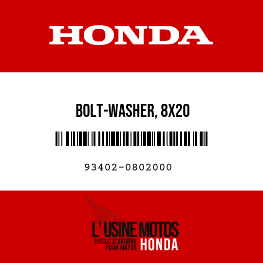 image de 93402-0802000 BOLT-WASHER, 8X20