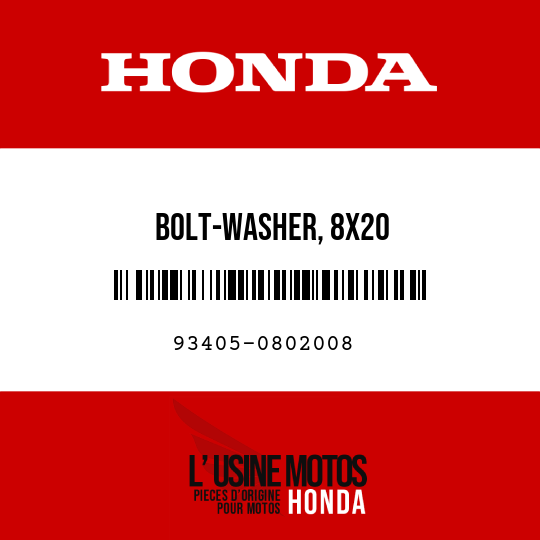 image de 93405-0802008 BOLT-WASHER, 8X20
