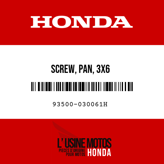 image de 93500-030061H SCREW, PAN, 3X6