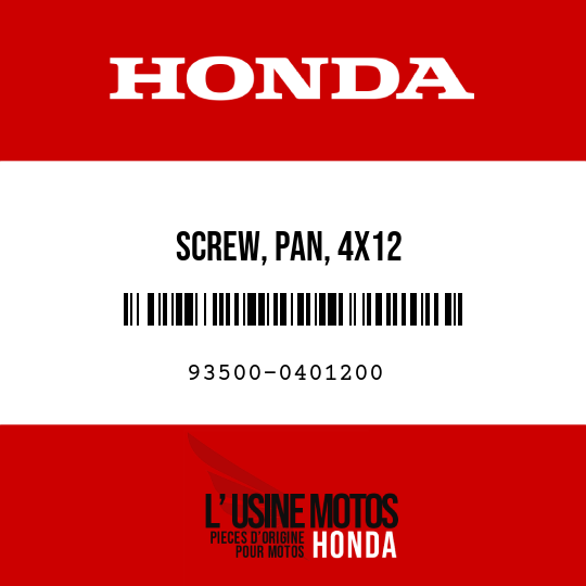 image de 93500-0401200 SCREW, PAN, 4X12