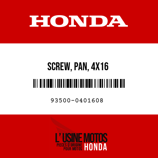 image de 93500-0401608 SCREW, PAN, 4X16