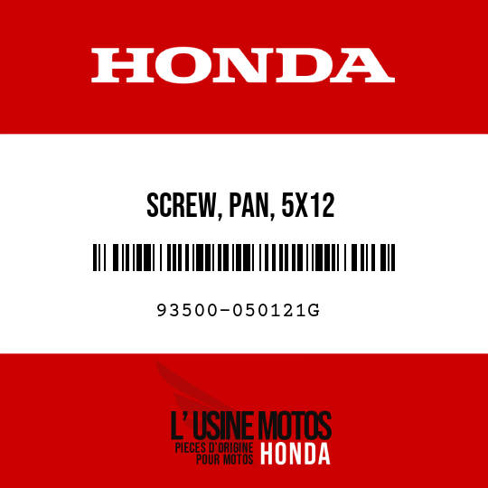 image de 93500-050121G SCREW, PAN, 5X12