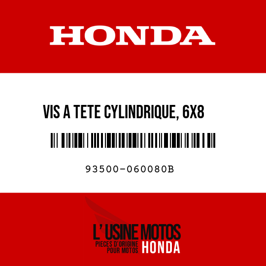 image de 93500-060080B VIS A TETE CYLINDRIQUE, 6X8