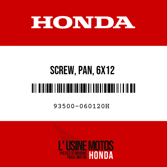 image de 93500-060120H SCREW, PAN, 6X12