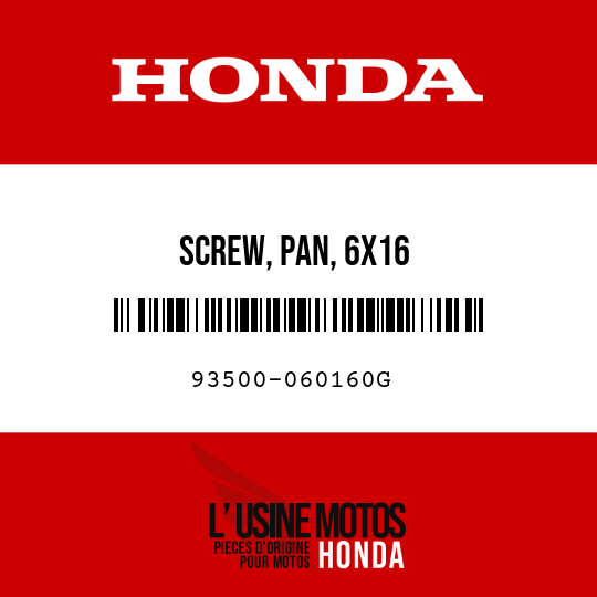 image de 93500-060160G SCREW, PAN, 6X16