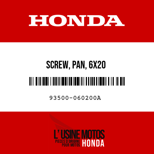 image de 93500-060200A SCREW, PAN, 6X20