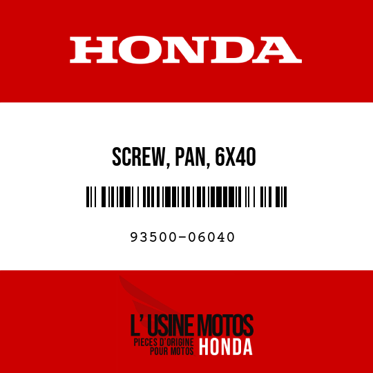 image de 93500-06040 SCREW, PAN, 6X40