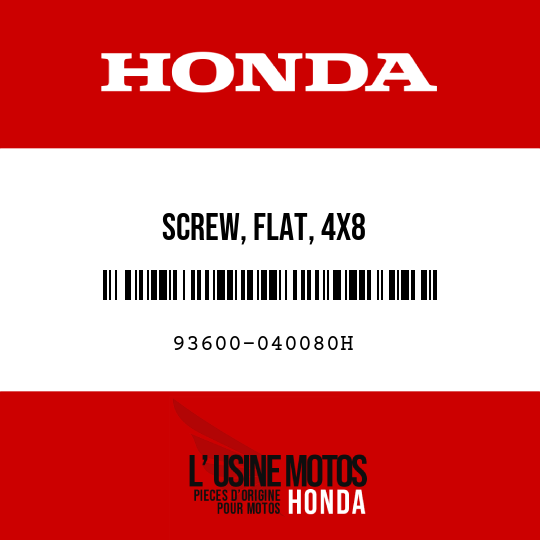 image de 93600-040080H SCREW, FLAT, 4X8