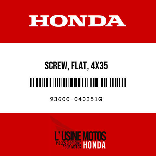 image de 93600-040351G SCREW, FLAT, 4X35