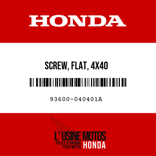 image de 93600-040401A SCREW, FLAT, 4X40