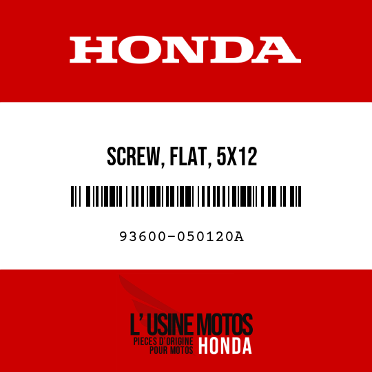 image de 93600-050120A SCREW, FLAT, 5X12