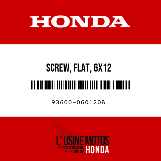 image de 93600-060120A SCREW, FLAT, 6X12