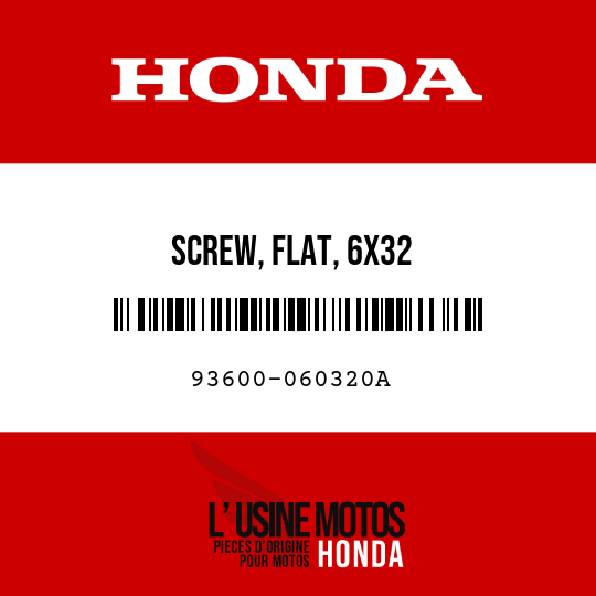 image de 93600-060320A SCREW, FLAT, 6X32