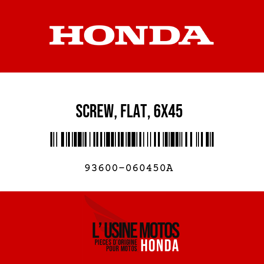 image de 93600-060450A SCREW, FLAT, 6X45