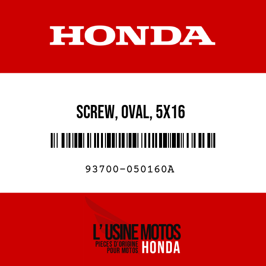 image de 93700-050160A SCREW, OVAL, 5X16