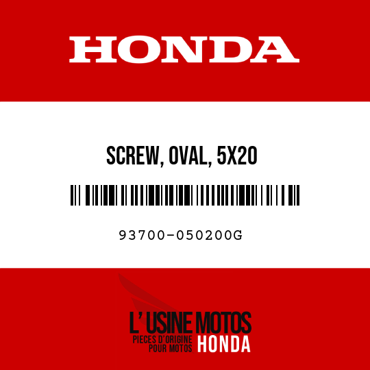 image de 93700-050200G SCREW, OVAL, 5X20