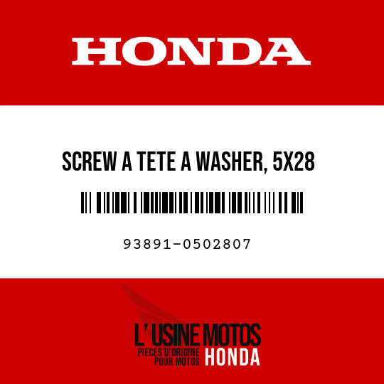 image de 93891-0502807 SCREW A TETE A WASHER, 5X28