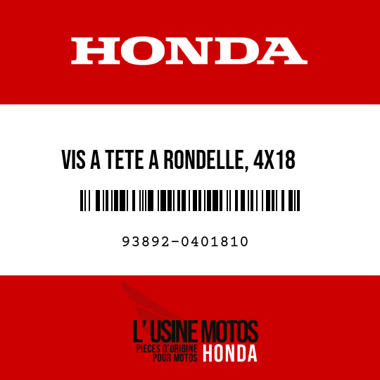 image de 93892-0401810 VIS A TETE A RONDELLE, 4X18