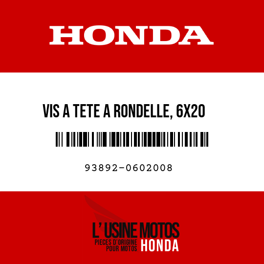 image de 93892-0602008 VIS A TETE A RONDELLE, 6X20