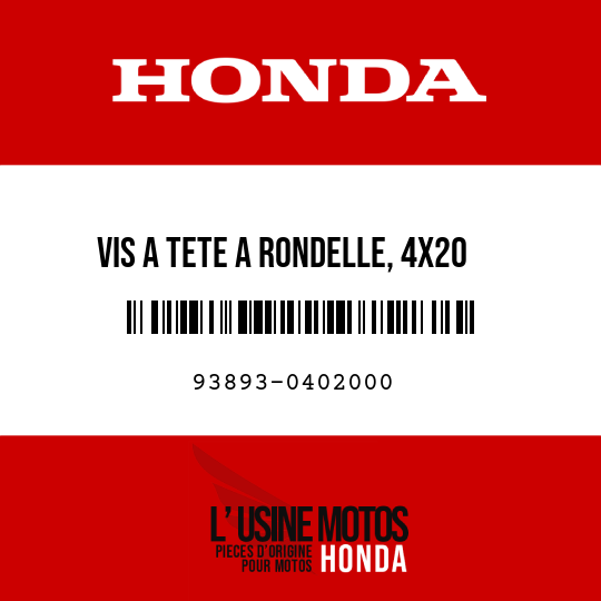 image de 93893-0402000 VIS A TETE A RONDELLE, 4X20