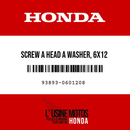 image de 93893-0601208 SCREW A HEAD A WASHER, 6X12