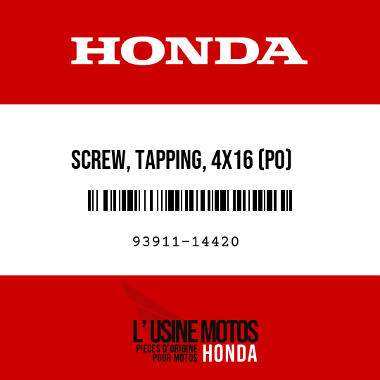 image de 93911-14420 SCREW, TAPPING, 4X16 (PO)