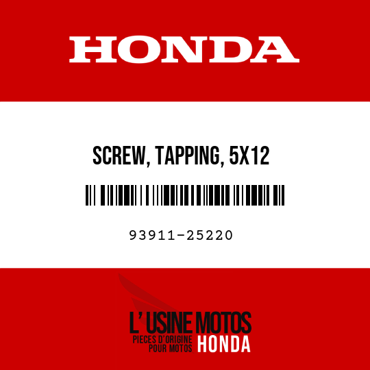 image de 93911-25220 SCREW, TAPPING, 5X12