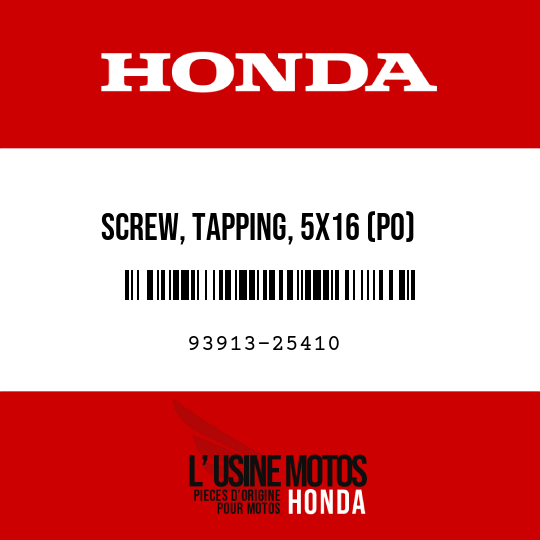 image de 93913-25410 SCREW, TAPPING, 5X16 (PO)