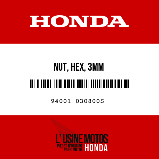 image de 94001-030800S NUT, HEX, 3MM