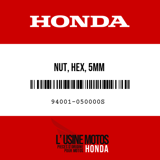 image de 94001-050000S NUT, HEX, 5MM