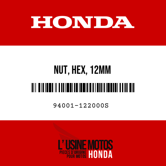 image de 94001-122000S NUT, HEX, 12MM