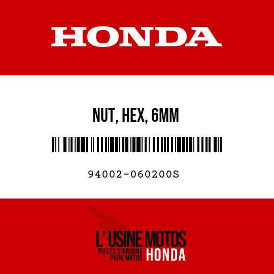 image de 94002-060200S NUT, HEX, 6MM
