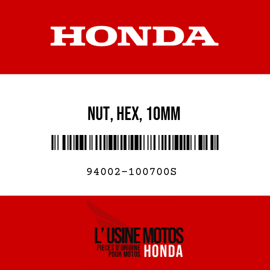 image de 94002-100700S NUT, HEX, 10MM