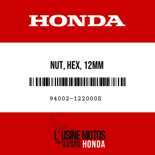 image de 94002-122000S NUT, HEX, 12MM