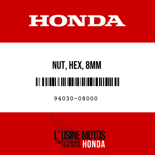 image de 94030-08000 NUT, HEX, 8MM
