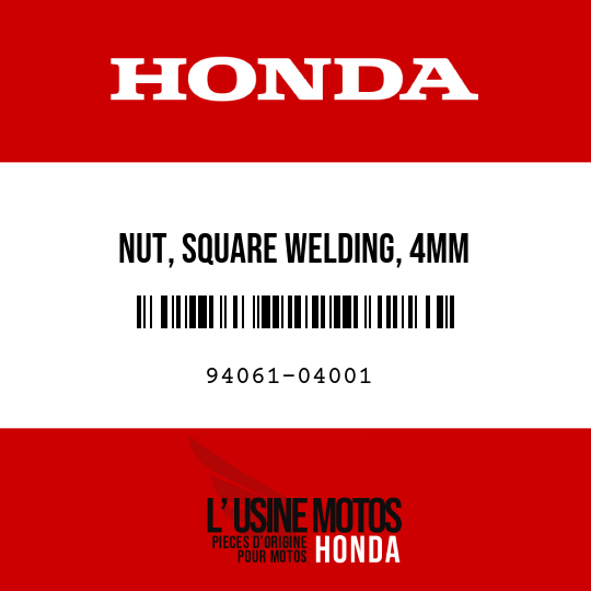image de 94061-04001 NUT, SQUARE WELDING, 4MM