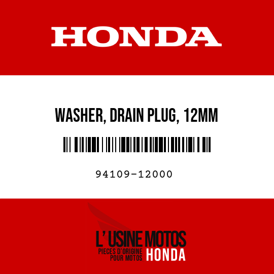 image de 94109-12000 WASHER, DRAIN PLUG, 12MM