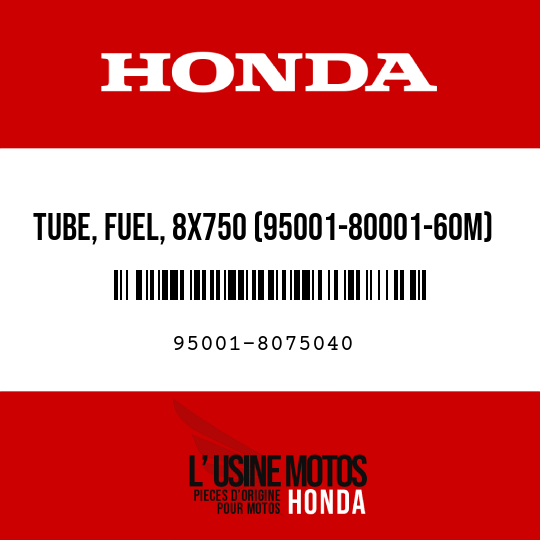 image de 95001-8075040 TUBE, FUEL, 8X750 (95001-80001-60M)