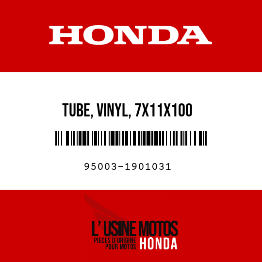 image de 95003-1901031 TUBE, VINYL, 7X11X100 (95003-19001-60M)