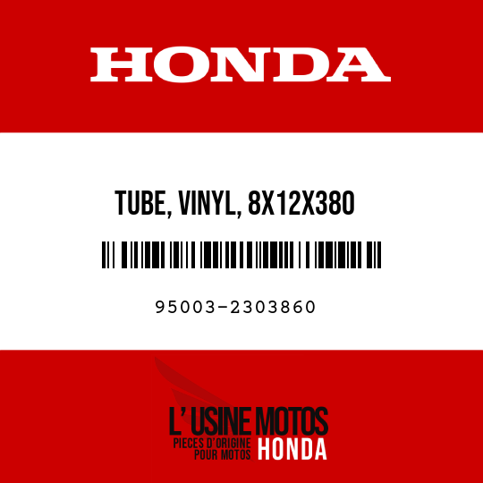 image de 95003-2303860 TUBE, VINYL, 8X12X380 (95003-23001-60M)