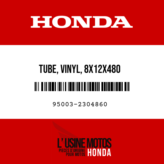 image de 95003-2304860 TUBE, VINYL, 8X12X480 (95003-23001-60M)