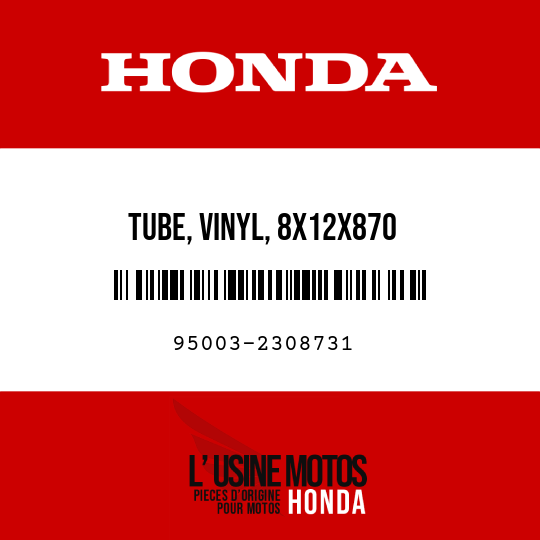 image de 95003-2308731 TUBE, VINYL, 8X12X870 (95003-23001-60M)