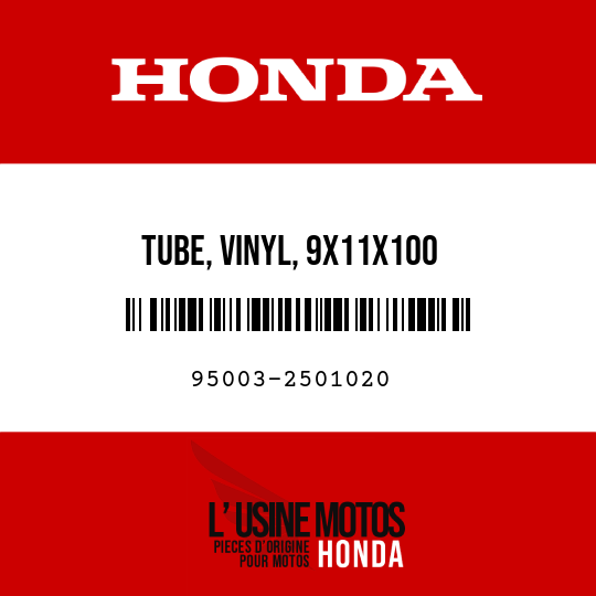 image de 95003-2501020 TUBE, VINYL, 9X11X100 (95003-25001-10M)
